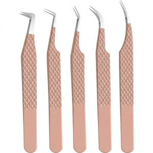 Nuevas Pinzas para Pestañas Antiguas, Rectas y Curvas de 45 y 90 Grados, de Acero Inoxidable, para Volumen y Mega Extensiones de Pestañas, con Logotipo Personalizado OEM - Product Image 4