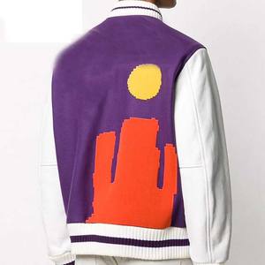 2025 Logo personnalisé hommes Baseball Varsity veste col montant High Street Style Slim Fit décontracté veste d'hiver avec fermeture à bouton - Product Image 2