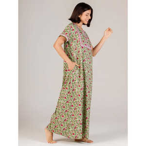 Chemise de nuit longue Evolve pour femme 100 % coton, super douce, décontractée, imprimée, pour dames - Product Image 5