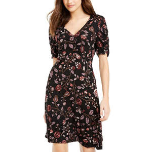 Abito da cocktail nero a trapezio per ragazzi American Rag, taglia Small, con stampa e maniche arricciate - Product Image 1