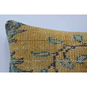 Premium Beige Kantha Patchwork Wool Pillow 16x24 Inch Luxury <b>Fluffy</b> Woven Pattern Portable <b>Bedding</b>-Square Ring Vintage - Product Image 2