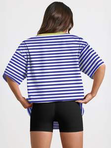 Camisetas de mujer directas de fábrica, Camiseta de algodón con estampado de logotipo personalizado para ropa de moda informal de verano - Product Image 4