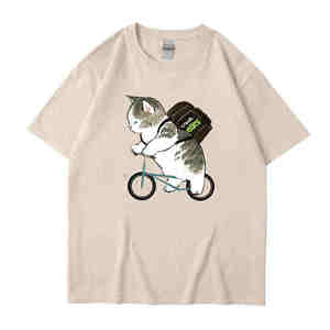 เสื้อยืดฮิปฮอปสำหรับทั้งชายและหญิงผ้าคอตตอนระบายอากาศได้สำหรับ100% พิมพ์ลายโอเวอร์ไซส์พิมพ์ซับลิเมชันฤดูร้อนดีไซน์แบบกำหนดเอง - Product Image 1