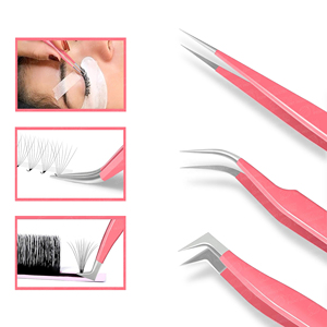 Pince à épiler en acier inoxydable rose haute précision, antistatique, style de Noël, 1 pièce - Product Image 2