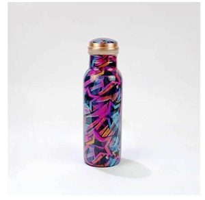 Juego de botellas de cobre liso Diseño grabado Botella de agua Regalo hecho a mano personalizado Producto indio hecho a mano - Product Image 6