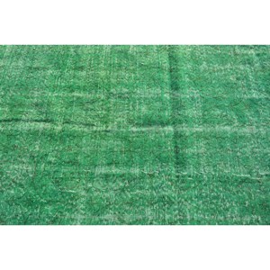 Alfombra de lana verde turca Vintage 5,8X10,4 pies tamaño moderno clásico área grande rectángulo Patchwork para pasillo látex para decoración de habitación - Product Image 5