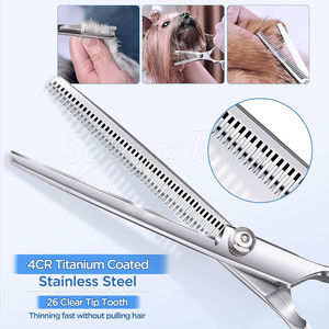 Grooming Scissors Set for Pets with Safety Blades and Comfortable Grip for Tangle-Free <b>Fur</b> <b>Trimming</b> - Product Image 3