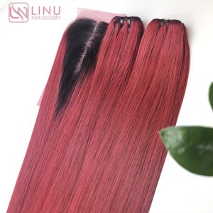 Pacotes de cabelo virgem vietnamita SDD e <span class=keywords><strong>DD</strong></span> Ombre coloridos com fecho a preço de atacado - Product Image 4