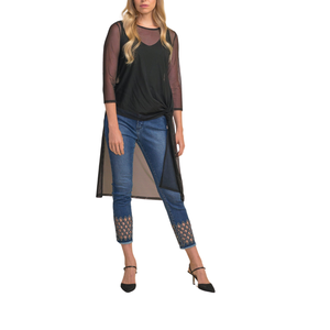 Pantalones vaqueros ajustados con patrón Floral de estilo destruido de cintura alta para mujer, ajuste cómodo, estilo informal transpirable para Otoño/Invierno - Product Image 1