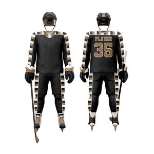 Ensemble d'uniformes de hockey sur glace d'hiver unisexe pour adultes, personnalisable avec logo, tenue d'entraînement 100 % polyester, impression par sublimation, coupe ample – Vente chaude - Product Image 1