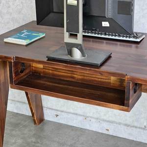 Escritorio de Madera de Acacia de 120x70cm con Caja para Gestión de Cables y Patas en Forma de A, Tipo de Producto: Abrigos para Mujer, SPD68217 - Product Image 6
