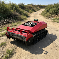 Débroussailleuse robotisée robuste, largeur de travail 1000 mm, hauteur de coupe réglable à distance pour l'élimination des broussailles en montagne