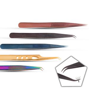 Fournisseur en gros de pinces à extensions de cils de haute qualité, pinces à cils en acier inoxydable pour salon et artistes des cils - Product Image 1