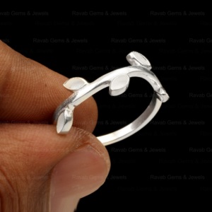 Hot bán đồ lưu niệm sữa mẹ tự làm đồ trang sức 925 bạc 2x4mm Marquise lá chi nhánh thiết kế bán gắn kết trống <span class=keywords><strong>bezel</strong></span> thiết lập vòng - Product Image 6