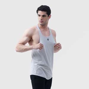 Camiseta Deportiva Informal para Gimnasio, Color Gris Jaspeado, 100% Algodón, Transpirable, Tejida, Talla XL, con Estampado de Color Sólido - Product Image 4