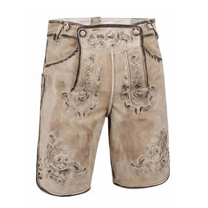 Pantalones de cuero tradicionales bávaros de Prince Industry con babero Pantalones planos bordados Bajo costo Precios más bajos - Product Image 3