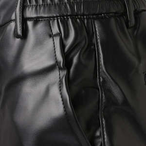 Meilleures ventes Pantalon en cuir léger en toile pour femmes taille haute Style décontracté Faux cuir confortable et extensible pour un usage quotidien - Product Image 2