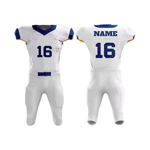 Conjuntos de Uniformes de Fútbol Americano, Uniformes de Poliéster en Blanco, Uniformes de Fútbol Americano de Malla Transpirable y Cómodos - Product Image 1