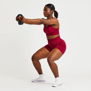 2025 pantalones cortos de Yoga de cintura alta para mujer, pantalones cortos de gimnasio de entrenamiento sin costuras de secado rápido para mujer - Product Image 5