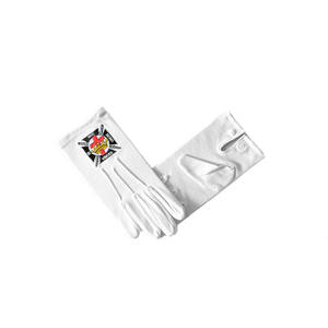 High Quality <b>White</b> Cotton Gloves for Freemasons Handcrafted Embroidery Crafts French Regalia Accessory Needlework - Product Image 1