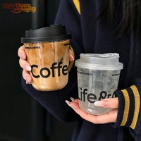 Gobelet en plastique PET avec logo personnalisé, recyclable, anti-fuite, empilable, avec couvercles pour café, jus, soda, certifié FDA, 8oz/12oz/16oz CarryCheers