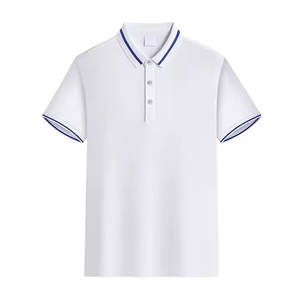Polo de manga corta para hombre, calidad superior, transpirable, suave, de secado rápido, logotipo bordado, patrón liso, hecho de franela Fa - Product Image 4