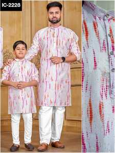 Ropa de moda y fiesta para hombres y niños, ropa de moda y de fiesta de seda pura, con estampado de Kurtas, con Crochet, trabajo y estampado de talla grande - Product Image 3
