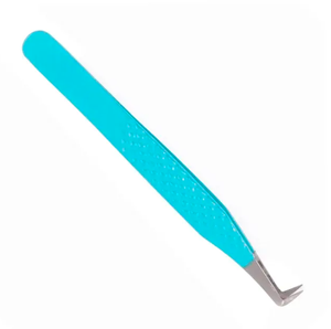 Juego de pinzas para pestañas de acero de alta calidad Nuevo diseño con puntas de fibra rectas y curvas Varios colores Punta inclinada-Venta al por mayor - Product Image 6