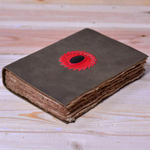 สมุดไดอารี่หนังแท้แบบอินเดียแผ่นหนังสีดำประดับด้วยพลอยนิลขอบดำขอบหนังสไตล์วินเทจ - Product Image 4