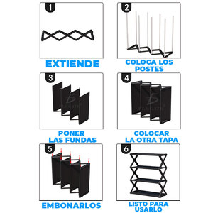 Organizzatore Moderno a 4 Livelli Staccabile per Scarpe e Vestiti, Scaffale in Tessuto e Plastica per Armadio, per Scarpe, Borse e Abbigliamento - Product Image 4