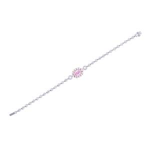 สร้อยข้อมือเพชรเม็ดรูปไข่สีชมพูเมดิสัน - Product Image 1