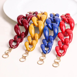 Punk hipérbole estilo mezcla de colores collar grueso resina enlace cadena collar fiesta joyería Hip Hop grande largo acrílico 1 pieza/ - Product Image 3