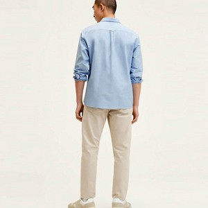 Camisa Henley de lino y algodón de alta calidad para hombre, camisas teñidas de hilo para hombre, ropa informal de manga larga, ropa de playa, camisetas - Product Image 6