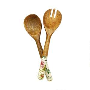<b>Wooden</b> <b>Utensils</b> for Cooking Luxury Set Wood Salad Servers Set of 2 <b>WOODEN</b> SALAD SERVER SET OF 2 HAND MADE UNIQUE KETCHENWAR - Product Image 5
