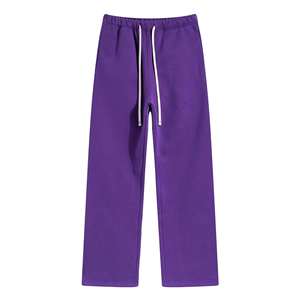 Pantalons de survêtement en toile vintage surdimensionnés à taille haute pour hommes, anti-froissement, teinture unie, vente en gros - Product Image 6