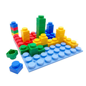 Lot de 64 blocs de construction éducatifs en PP souple de qualité alimentaire, plaque de base – 4 couleurs, taille jumbo, certifié CE, ensemble de blocs anti-étouffement - Product Image 4