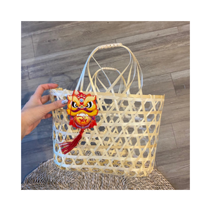 VIETNAM TET HOLIDAY BAMBOO <b>GIFT</b> DECOR CONTAINER HIGH QUALITY BAMBOO STORAGED <b>BASKET</b> CUSTOM SHAPE and SIZE - Product Image 4