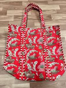 Bolso de mano acolchado de algodón hecho a mano de primera calidad para mujer, estampado de pájaros, cierre de impresión Digital, correa de hombro cómoda para ir de compras - Product Image 2