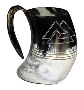Tazas de cuerno de búfalo de la mejor calidad, cuernos para beber, taza de cuerno vikingo de India, jarra de artesanía creciente - Product Image 4