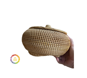 Cesta redonda de ratán 100% para pan y fruta Ideal para picnics Cesta de calidad hecha en Vietnam - Product Image 1