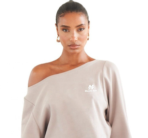 เสื้อสเวตเตอร์คอครอปโอเวอร์ไซส์ผ้าคอตตอนผ้าฟลีซให้ความอบอุ่นแบบสวมศีรษะสำหรับผู้หญิงกำหนดเองฤดูใบไม้ร่วง - Product Image 3