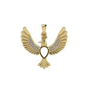 2025 S925 Sterling Silver Semi Mount Customizable Flying Bird on Empty Mountain Base Stone Inlay CZ Jewelry Finding Component - Product Image 6