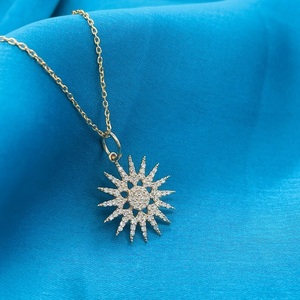 14k Sun Lab Grown Diamant Pendentif Or Massif Lab Grown Diamant Collier De Mariage Femmes Collier Pour Anniversaire Bijoux - Product Image 6
