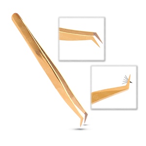 Pure steel fiber tip <b>tweezers</b> smooth gripping eyelash extension <b>tweezer</b> with optimal light tension control custom logo - Product Image 2