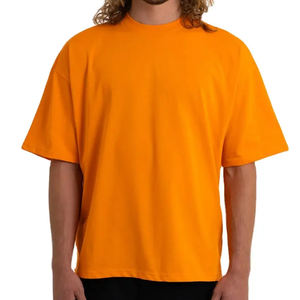 Automne été surdimensionné épais t-shirt à col rond pour hommes 100% coton Logo personnalisé conception vierge - Product Image 6