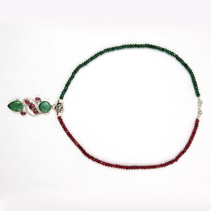 Offre Spéciale prix de gros 925 argent Sterling naturel rubis émeraude pierres précieuses collier de perles pour femme fille bijoux faits à la main inde - Product Image 3