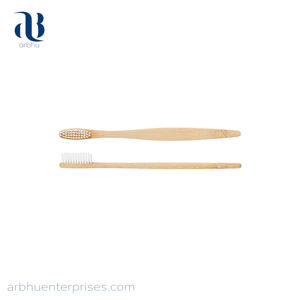 Brosse à dents jetable 1.1-1.3 cm manche en bambou 100% brosses organiques naturelles biodégradables compostables nettoyage du bois de voyage à domicile - Product Image 5