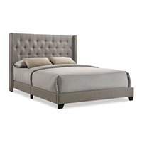 Lits en bois avec design entièrement capitonné pour hôtel, villa, appartement, mobilier de chambre à coucher - Tailles et couleurs personnalisables