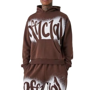 2025 mejor calidad 100% algodón de gran tamaño para hombres logotipo personalizado serigrafiado y estampado de pantalla desteñido al sol chándales transpirables para hombres - Product Image 6