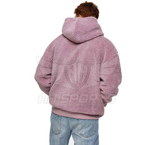 Custom Embroidered Logo Winter Heavy <b>Sherpa</b> <b>Fleece</b> Hoodie for <b>Men</b> Warm Fluffy Fur Cool Design - Product Image 6